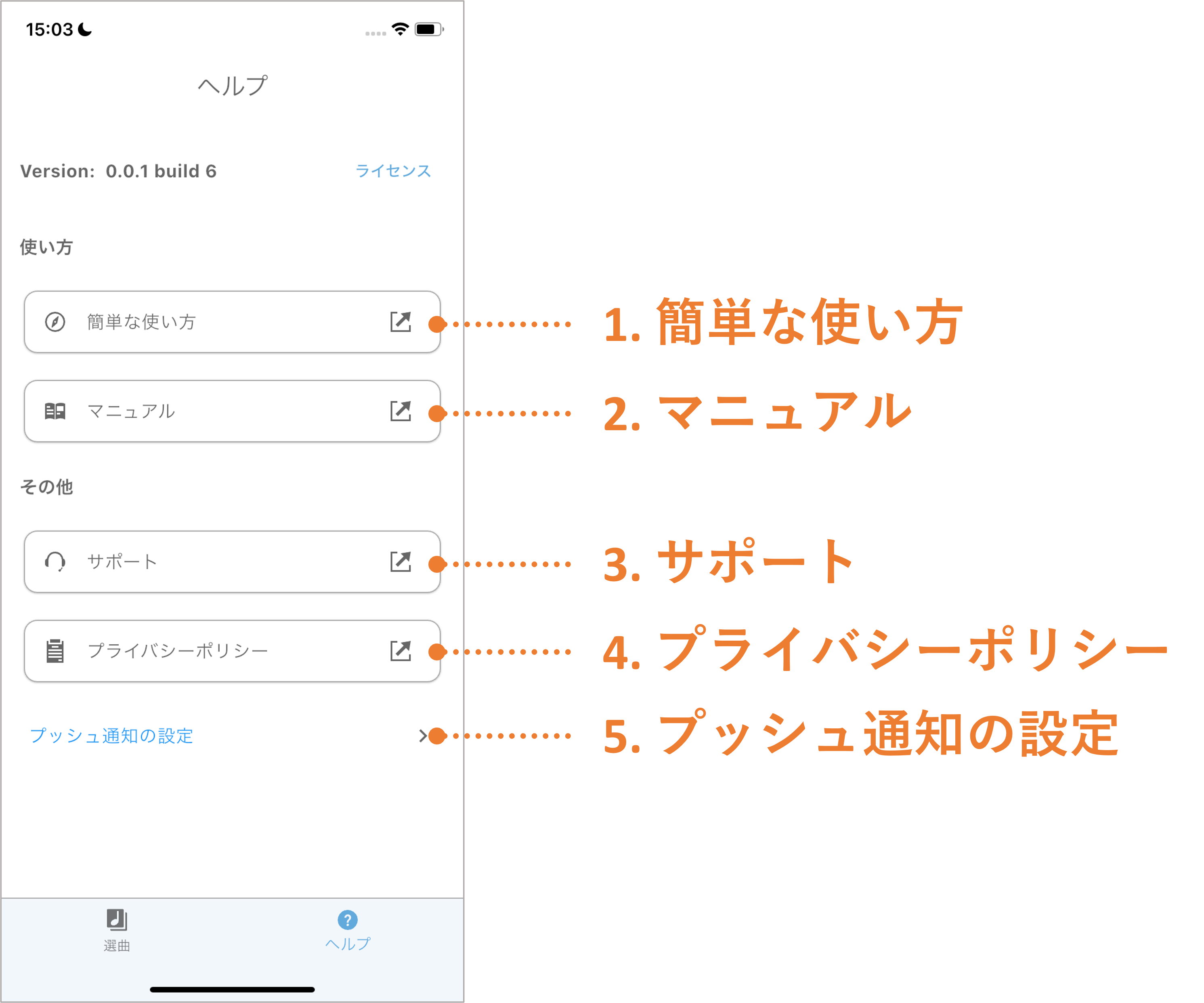 ヘルプ画面